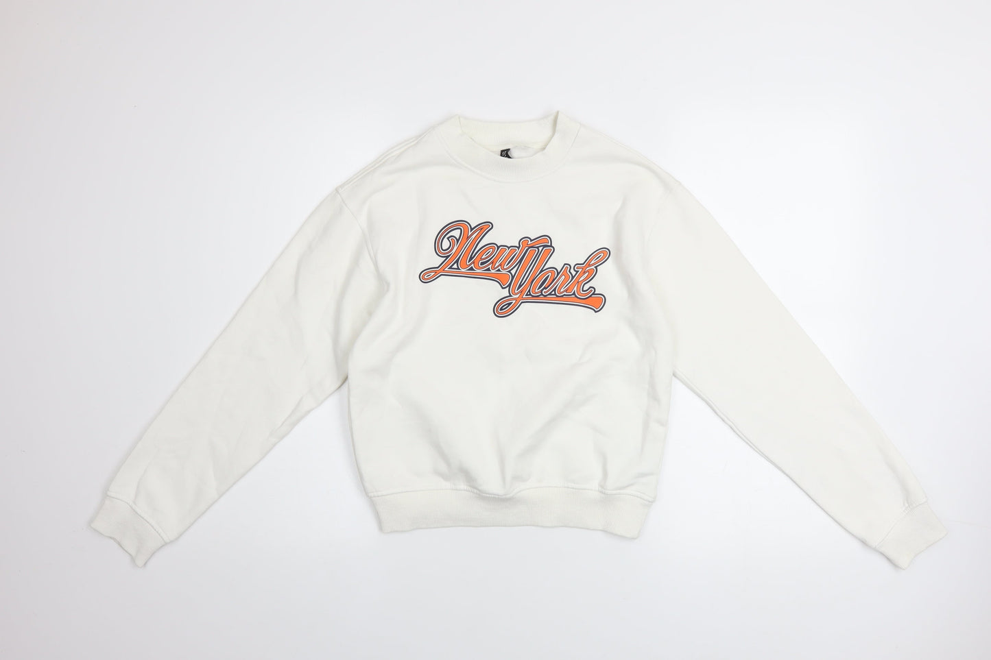 H&M Divided Women's White New York Graphic Sweatshirt XS