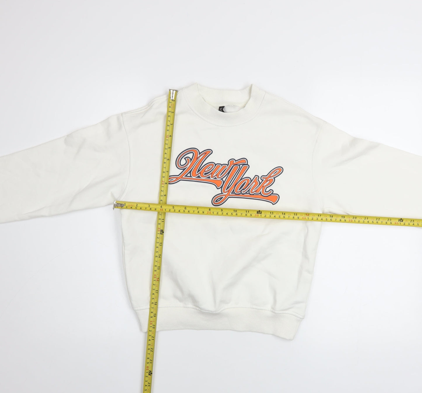 H&M Divided Women's White New York Graphic Sweatshirt XS