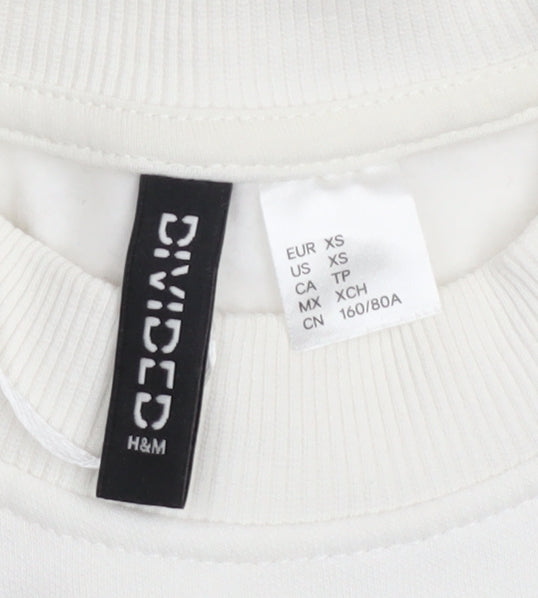 H&M Divided Women's White New York Graphic Sweatshirt XS