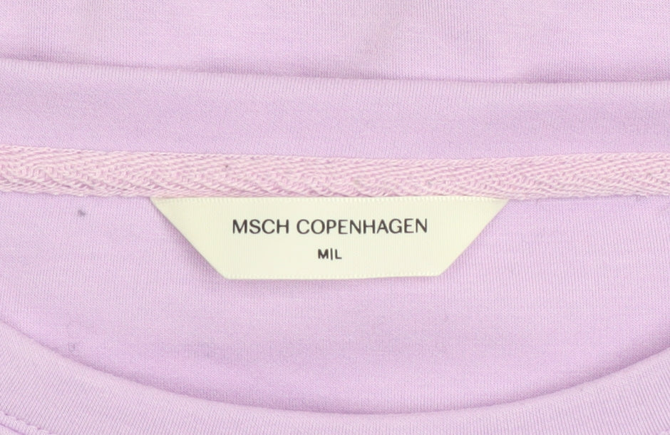 MSCH Copenhagen Women Lilac Pullover Sweatshirt Size M Viscose Blend