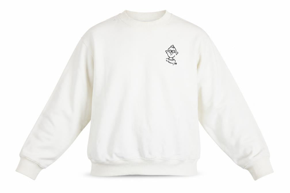 H&M Men’s White Keith Haring Pullover Sweatshirt Size S Oversized Fit