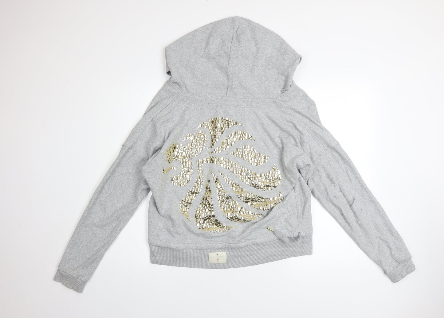 Adidas Stella McCartney Team GB Grey Sequin Hoodie Womens 16