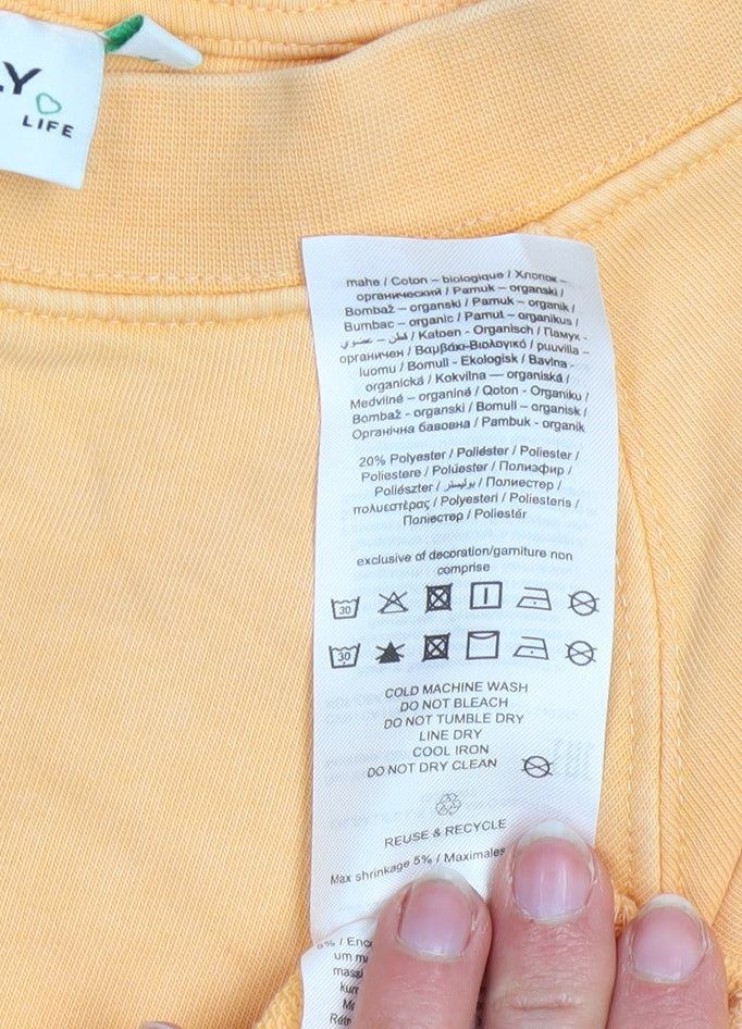 ONLY Life Women's Yellow Crew Neck Pullover Sweatshirt Size L