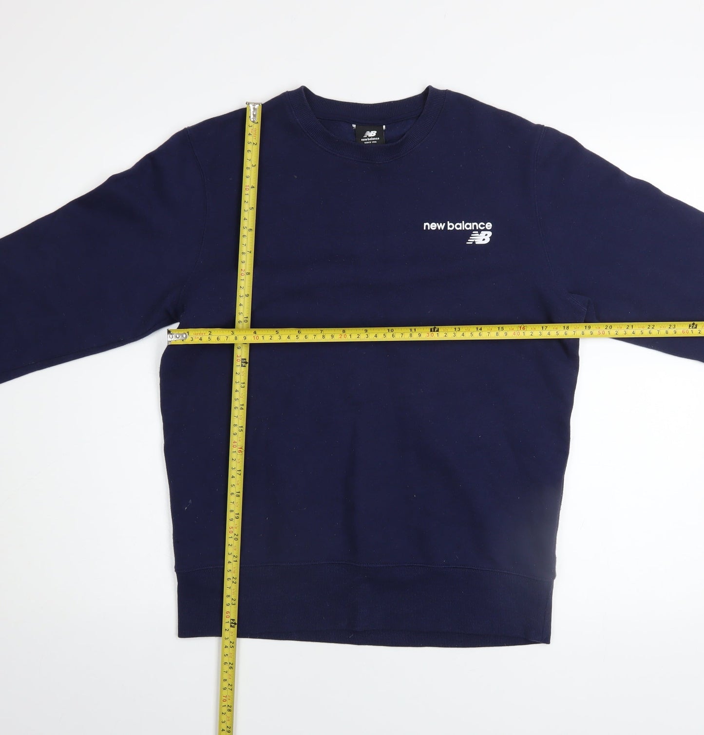New Balance Men’s Blue Pullover Sweatshirt Size S Crew Neck Fleece