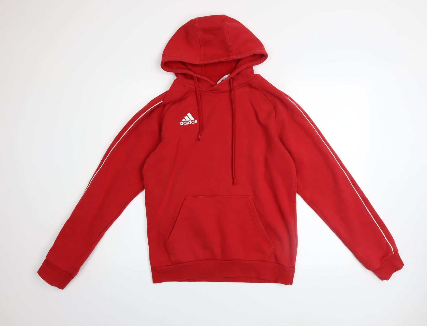 Adidas Men's Red Pullover Hoodie Small Regular Fit Fleece Sweatshirt