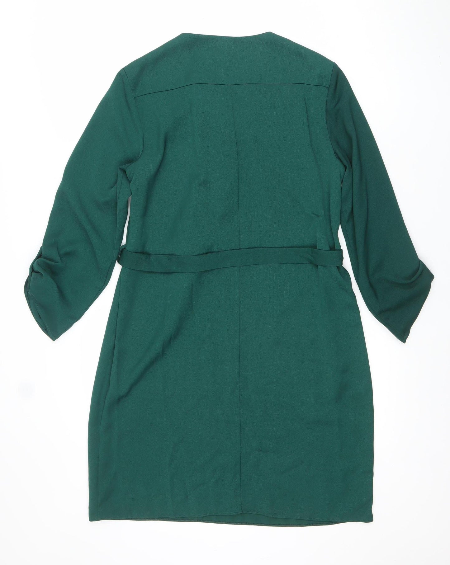 Edit Mark Heyes Women Green Size 10 Belted Shift Dress with Zip Detail