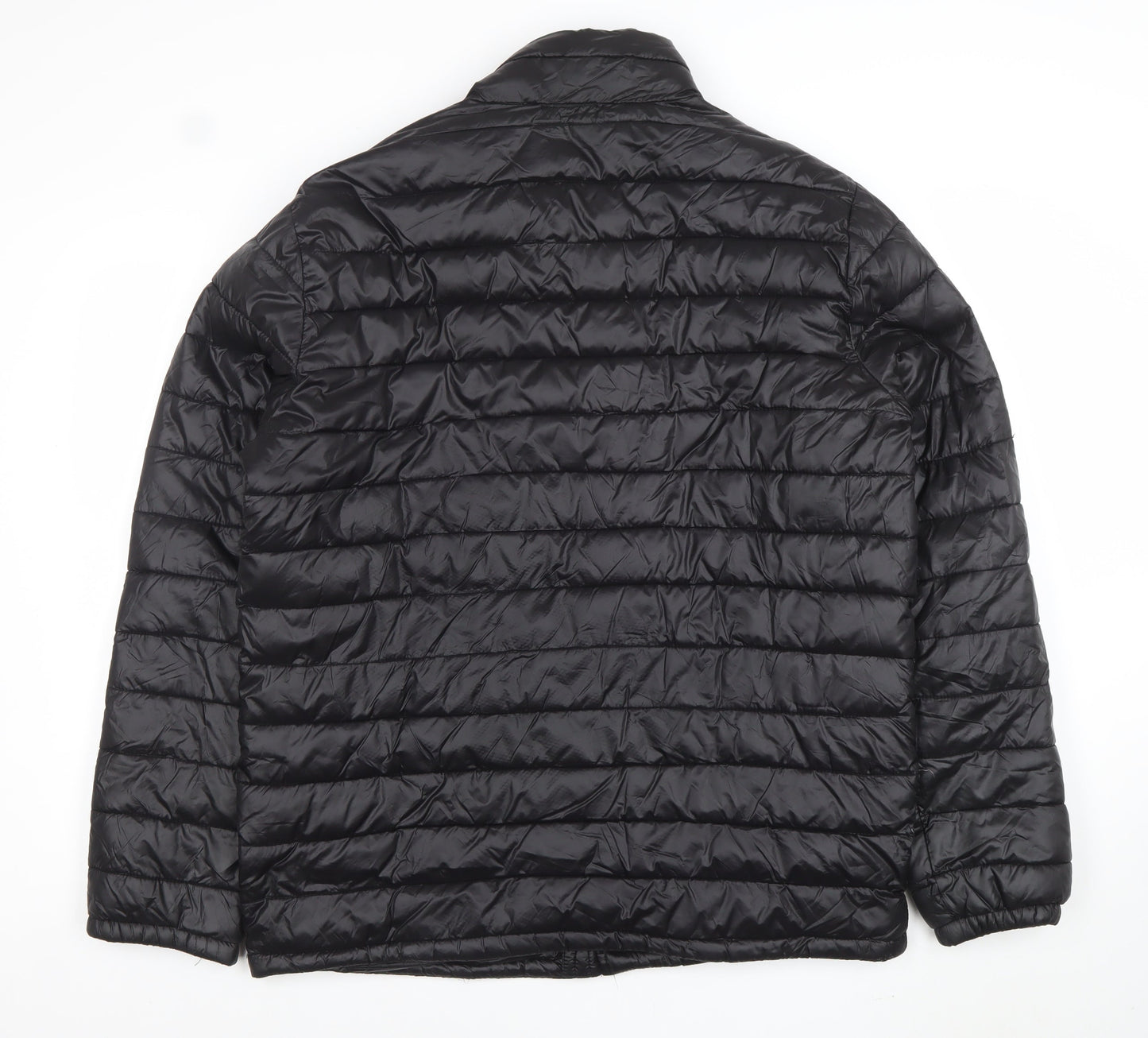Leicester City FC Men's Black Puffer Jacket Size L Nylon Polyester