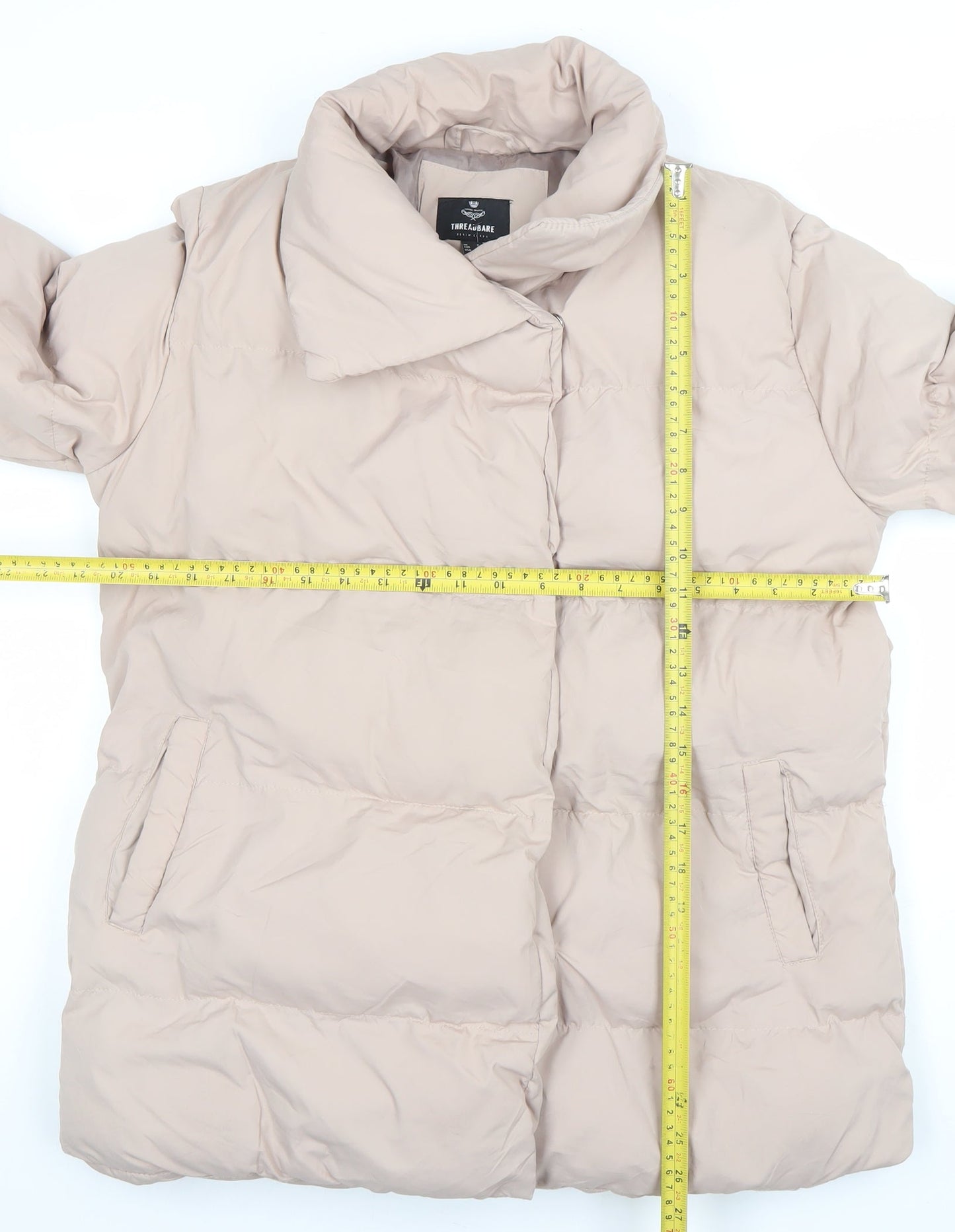 Threadbare Women Beige Size 8 Puffer Jacket Winter Warm Coat