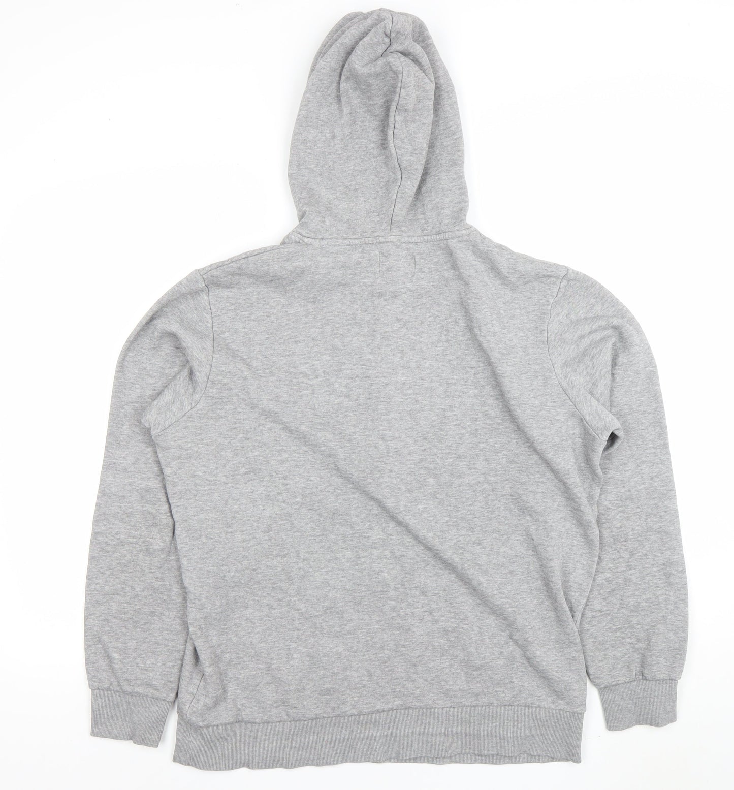 Jack & Jones Men's Grey Pullover Hoodie L Graphic Print Casual