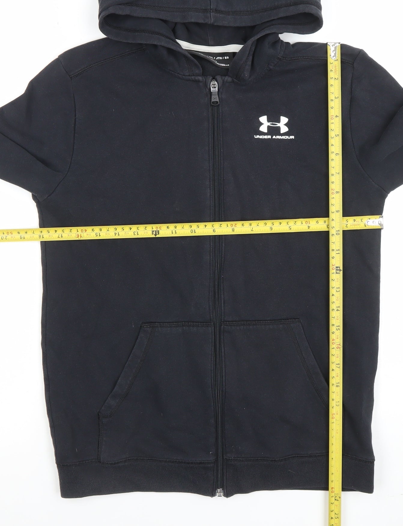 Under Armour Boys Black XL Full Zip Hoodie Sweatshirt Loose Fit