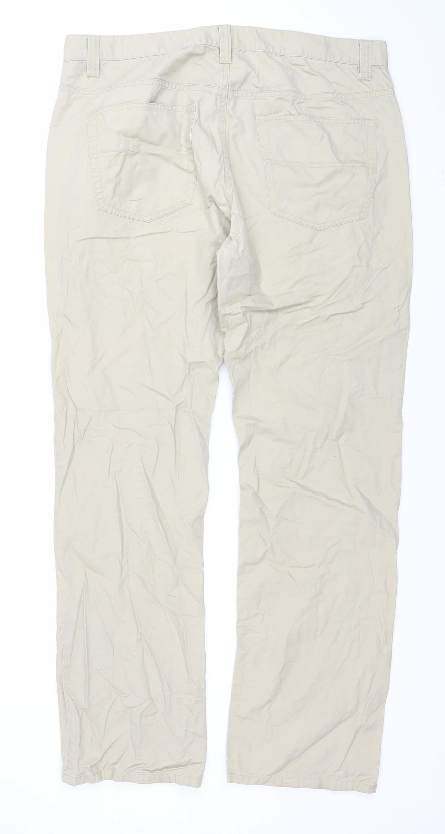 Bossini Jeans Men's Beige 36x33 Regular Fit Chino Trousers