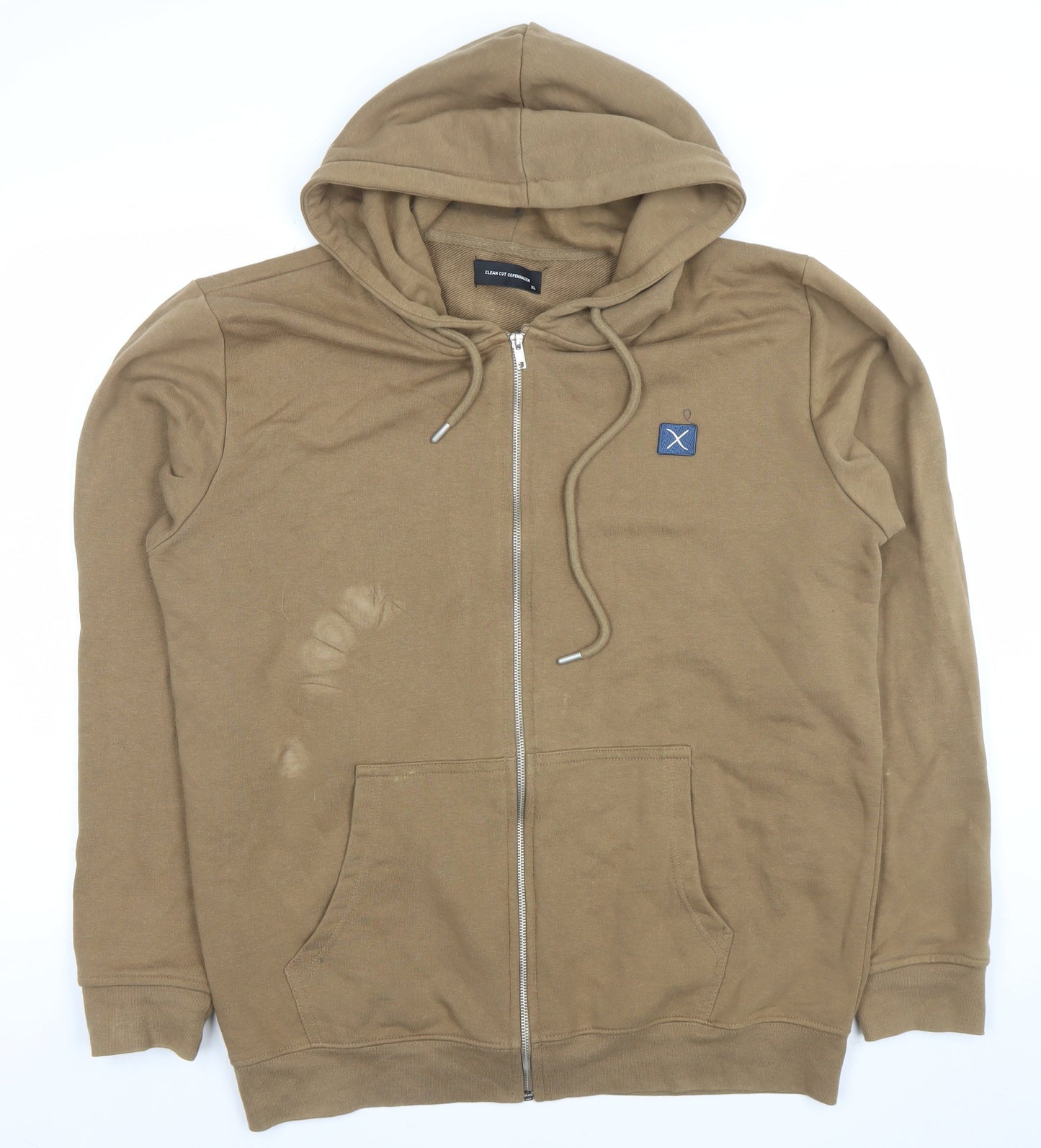 Clean Cut Copenhagen Men's Brown Full Zip Hoodie XL Cotton Blend