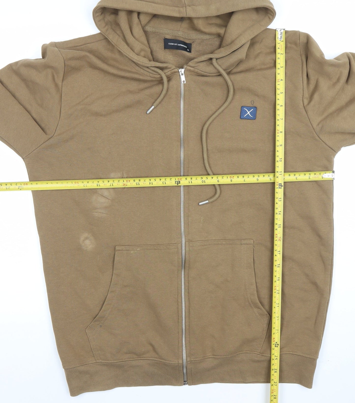 Clean Cut Copenhagen Men's Brown Full Zip Hoodie XL Cotton Blend