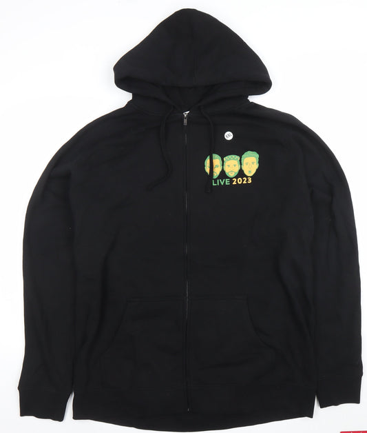 AS Colour Men's Black 2XL Full Zip Hoodie Always Sunny Live 2023 Graphic