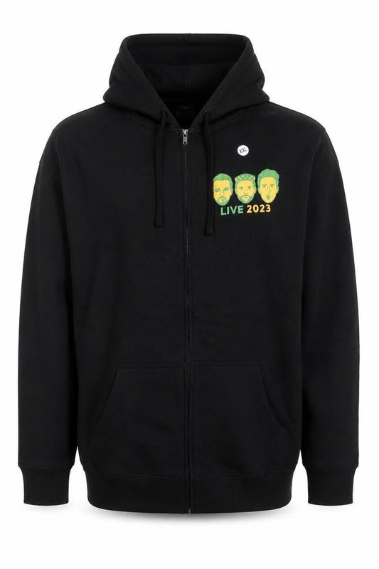 AS Colour Men's Black 2XL Full Zip Hoodie Always Sunny Live 2023 Graphic