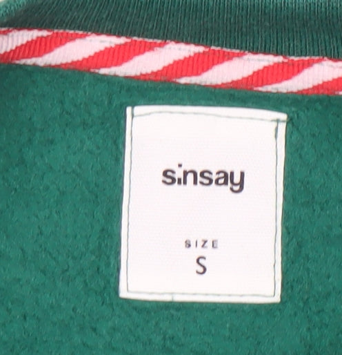 Sinsay Women's Green Christmas Pullover Jumper Size S