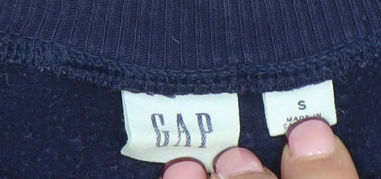 GAP Girls Blue Glitter Logo Sweatshirt Size S Pullover Fleece