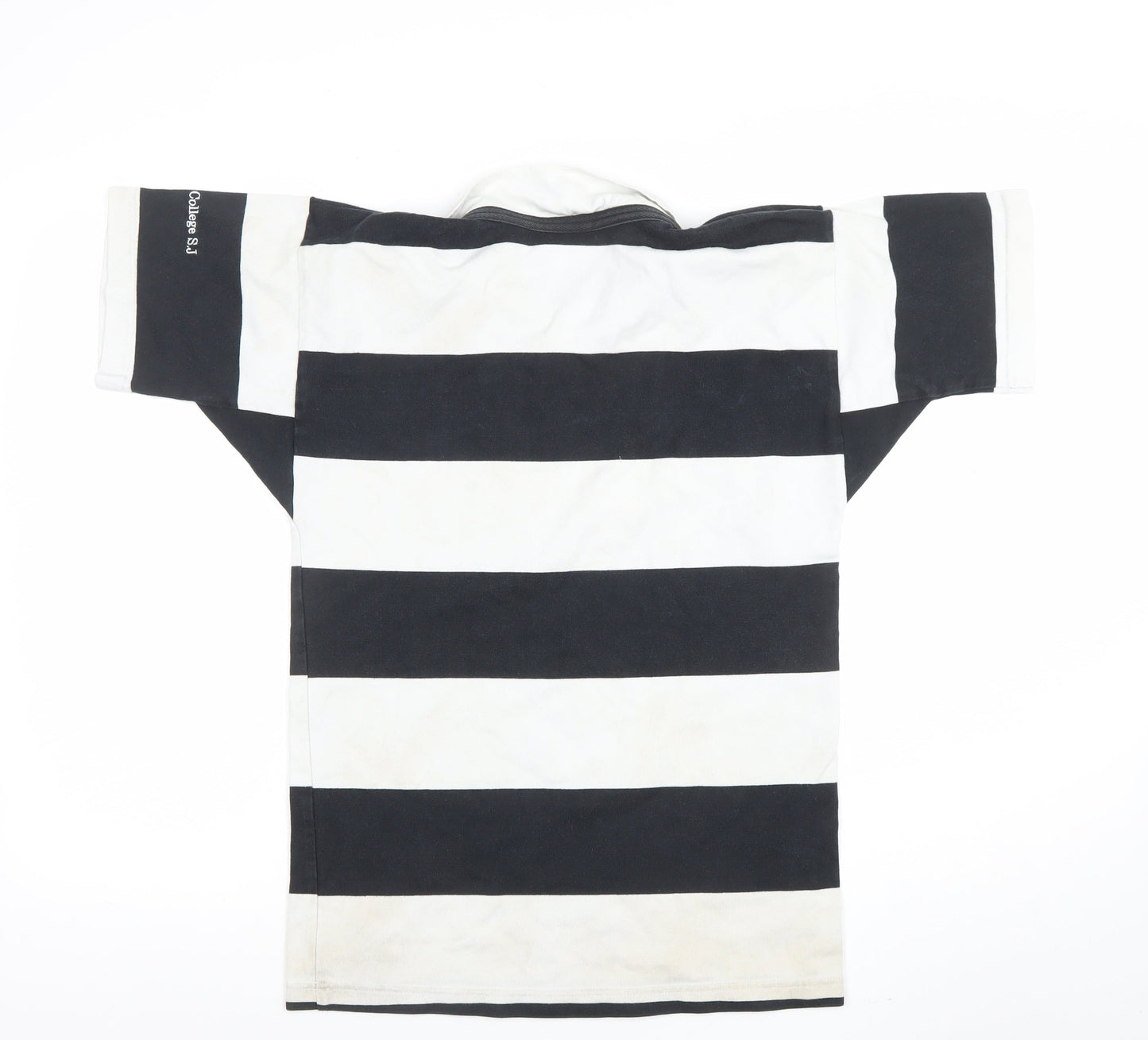 Canterbury Boys Black & White Striped Rugby Polo Shirt 14 Years