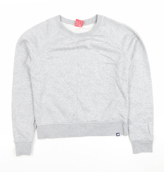 New Balance Men Grey Small Pullover Crew Neck Sweatshirt