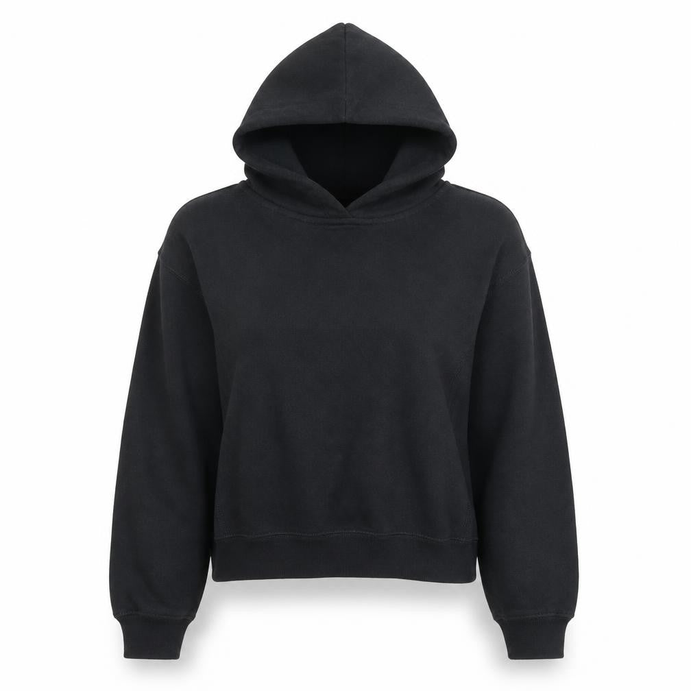 Abercrombie & Fitch Womens Black Small Pullover Hoodie Cotton Blend