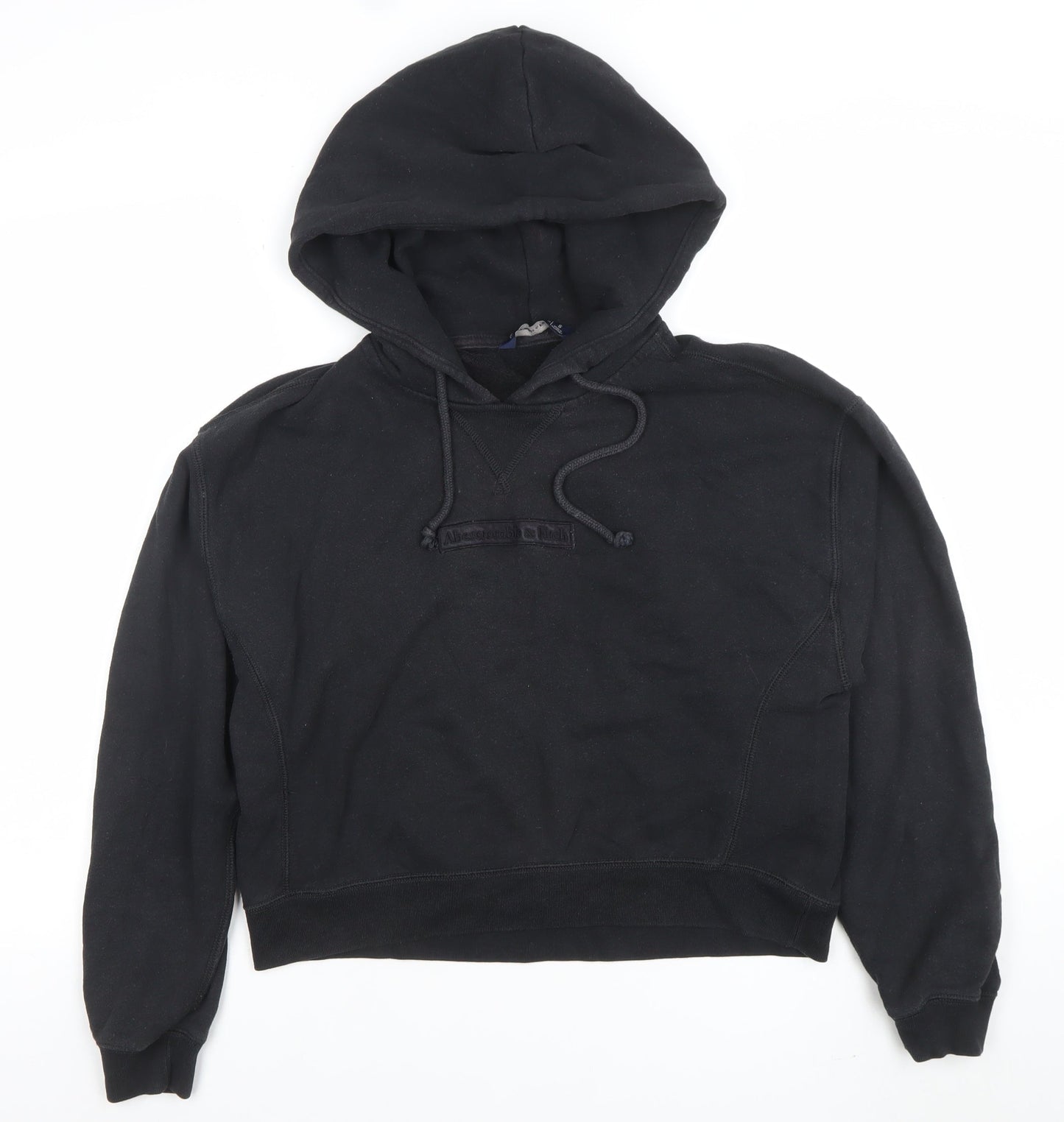 Abercrombie & Fitch Womens Black Small Pullover Hoodie Cotton Blend