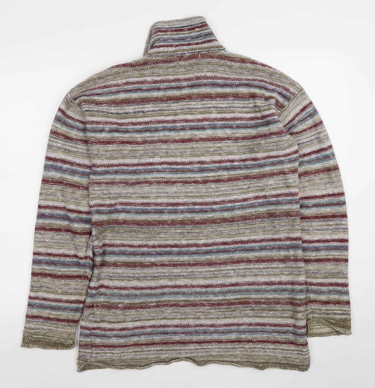 Meridian Essentials Womens Multicoloured Collared Striped Knit Jumper M