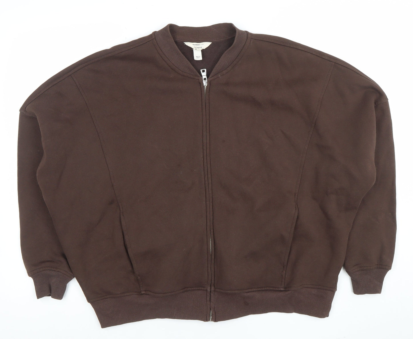Twyford Relaxed Brown Full Zip Sweatshirt Women's M Cotton Blend Casual