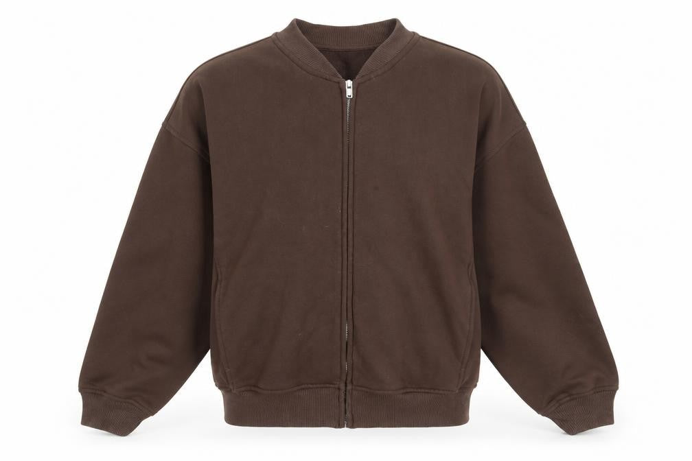 Twyford Relaxed Brown Full Zip Sweatshirt Women's M Cotton Blend Casual