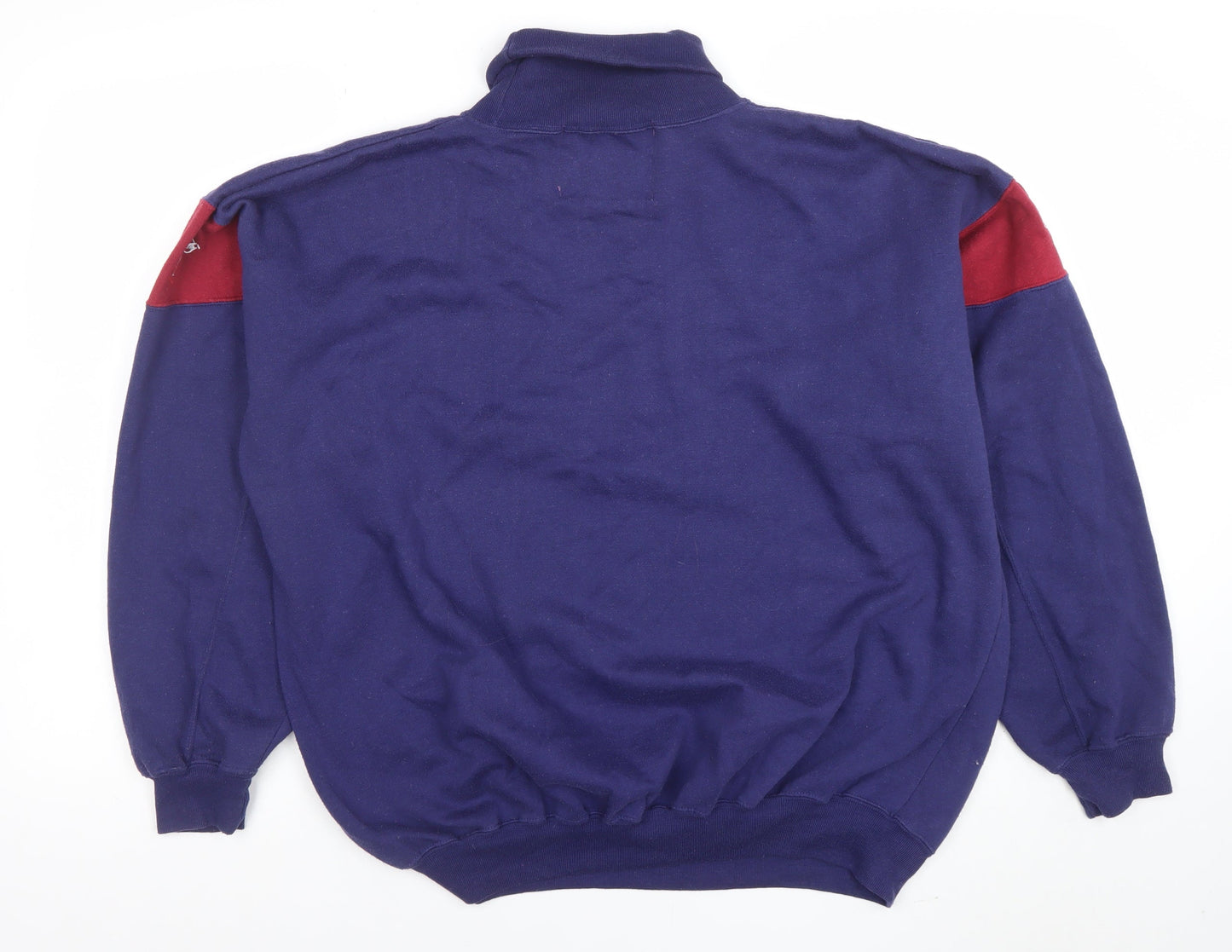 Prescott Active Wear Men's Blue Pullover Sweatshirt L Retro Racing Motif