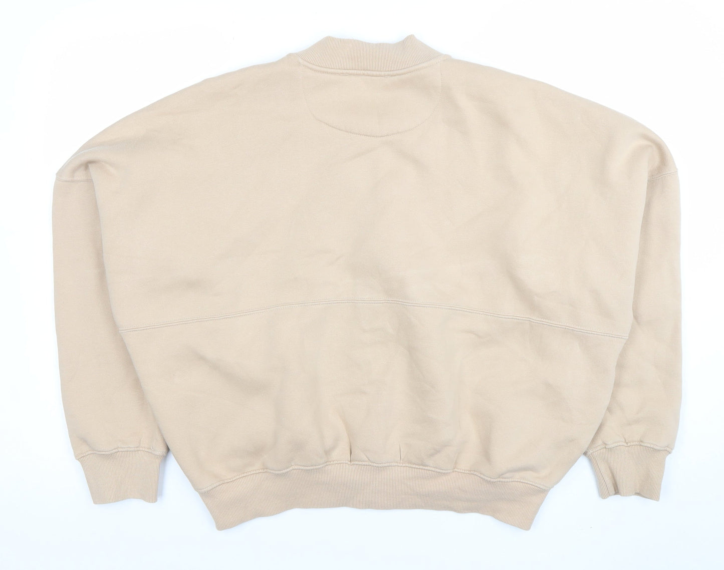 Danielle Styles Women Beige Full Zip Sweatshirt M/L Cotton Blend
