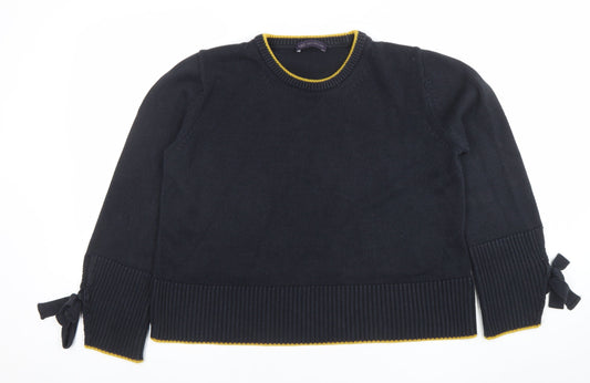 Marks and Spencer Women's Black Cotton Blend Pullover Jumper L