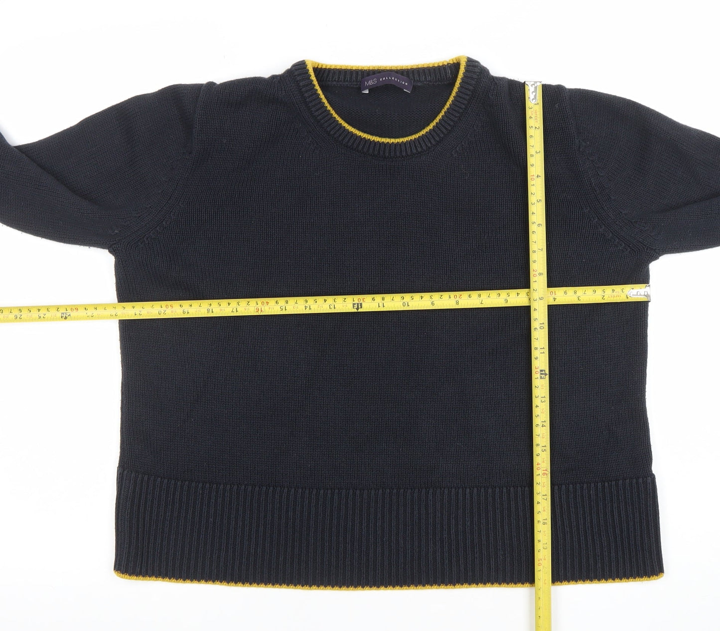 Marks and Spencer Women's Black Cotton Blend Pullover Jumper L