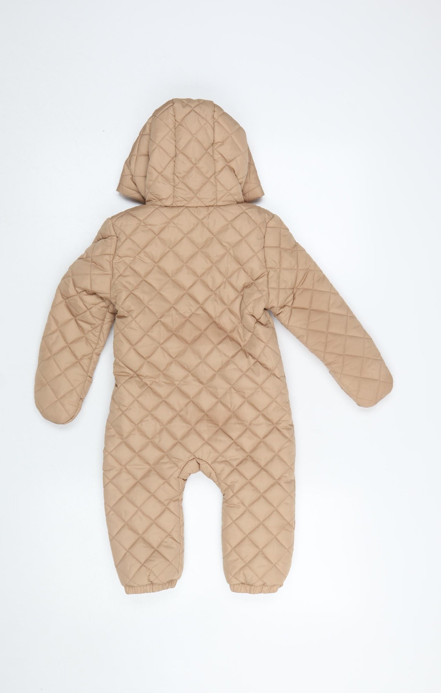 Fred & Flo Beige Quilted Hooded Snowsuit 12-18 Months Unisex Baby Winter