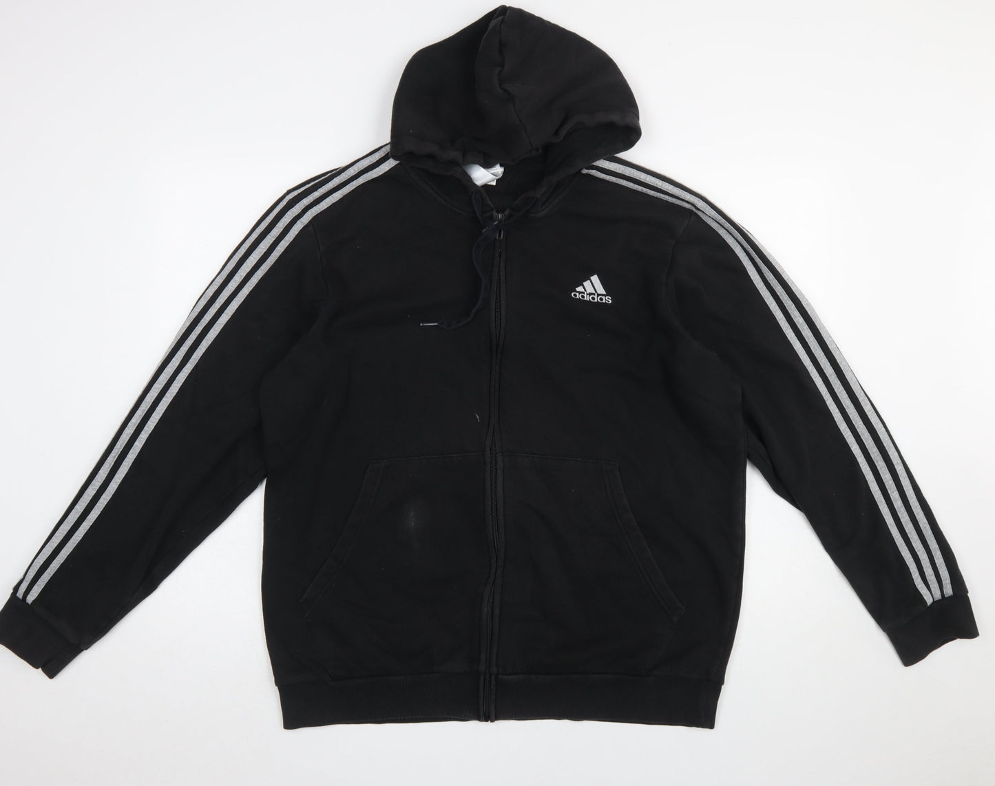 Adidas Womens Black XL Full Zip Hoodie Sweatshirt with Logo