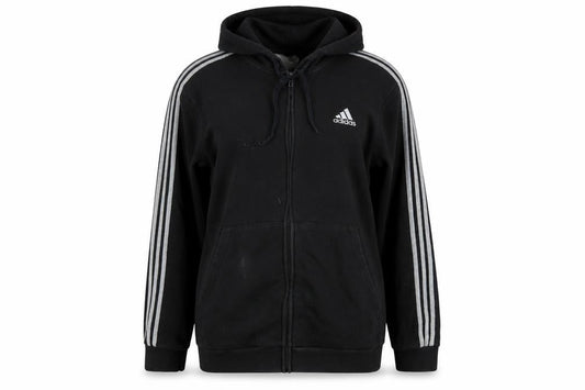 Adidas Womens Black XL Full Zip Hoodie Sweatshirt with Logo