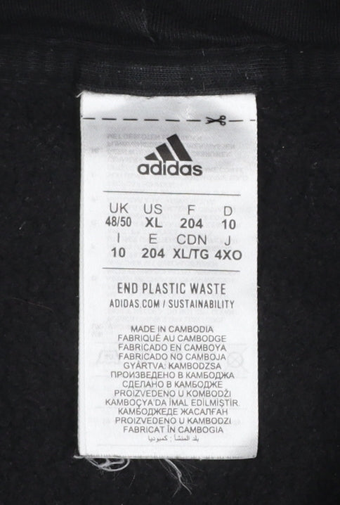 Adidas Womens Black XL Full Zip Hoodie Sweatshirt with Logo