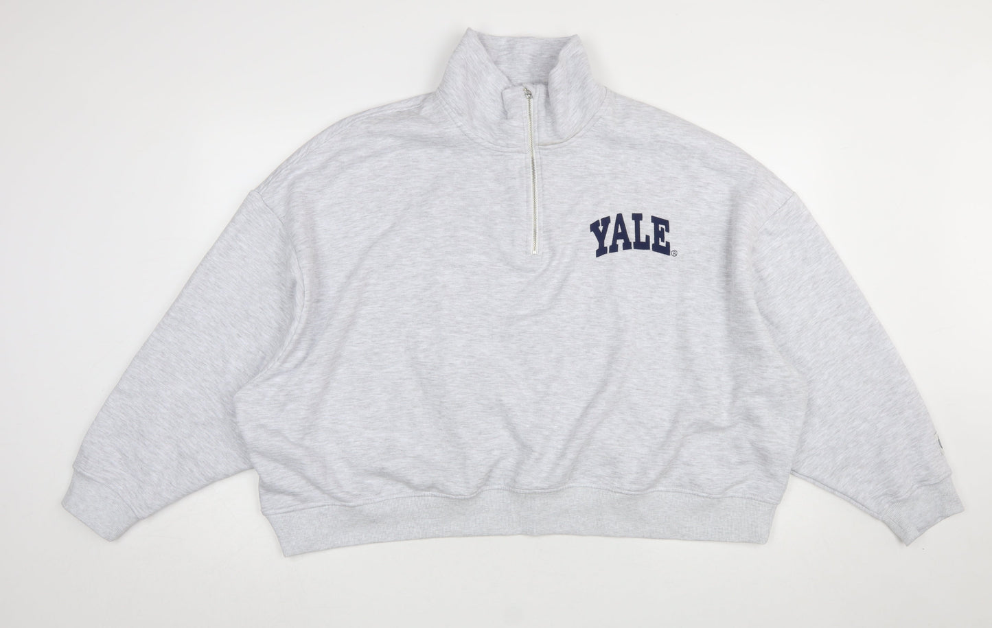 Primark Yale University Grey 1/4 Zip Sweatshirt Women 2XL