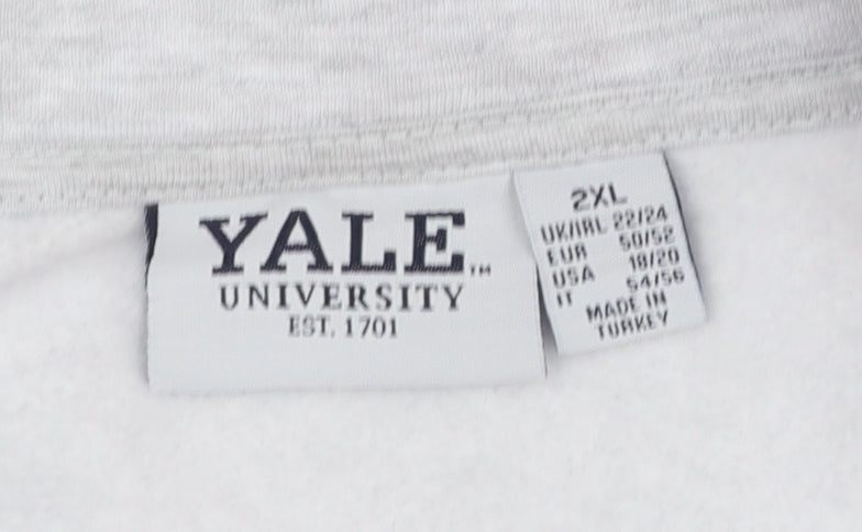 Primark Yale University Grey 1/4 Zip Sweatshirt Women 2XL