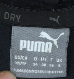 Puma Women's Black Hooded Pullover Crop Sweatshirt XS UK 8