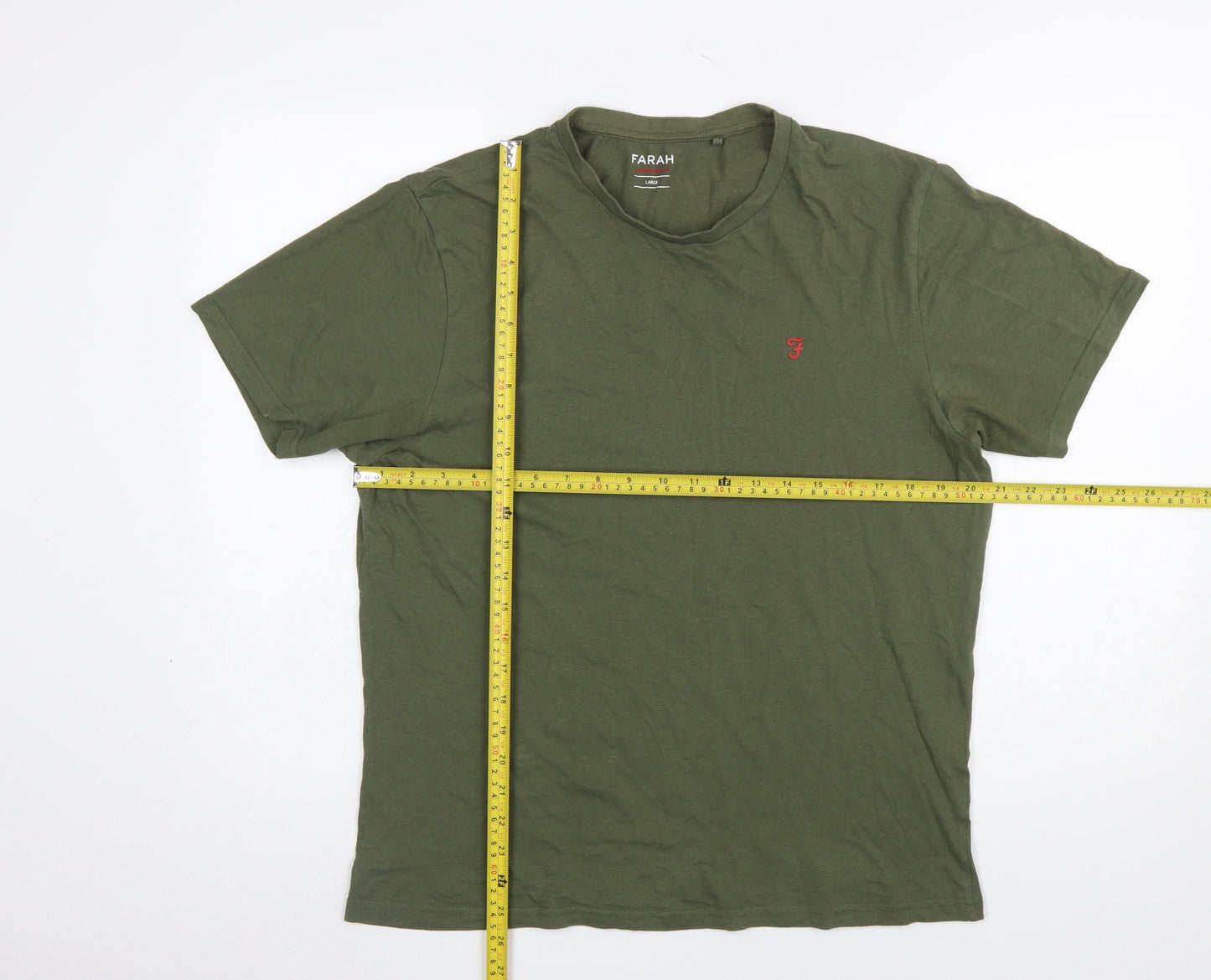 Farah Men's Green Cotton Crew Neck Short Sleeve Lounge T-Shirt Size L