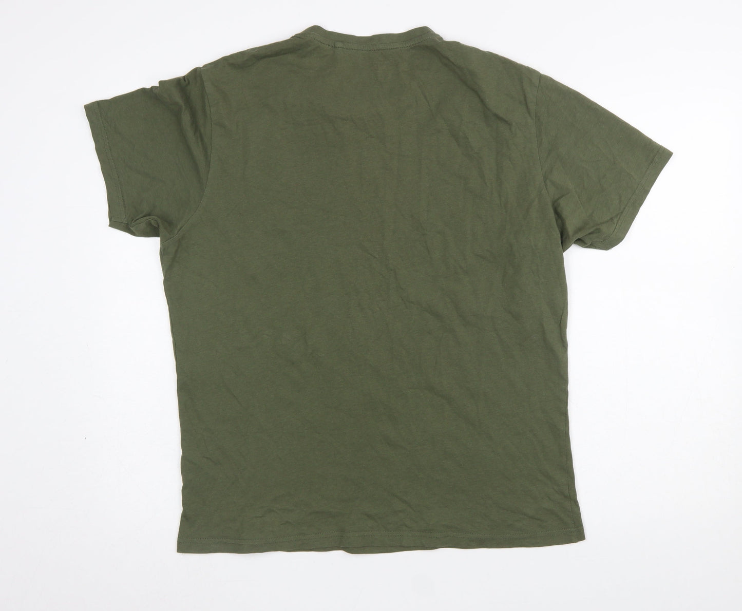 Farah Men's Green Cotton Crew Neck Short Sleeve Lounge T-Shirt Size L