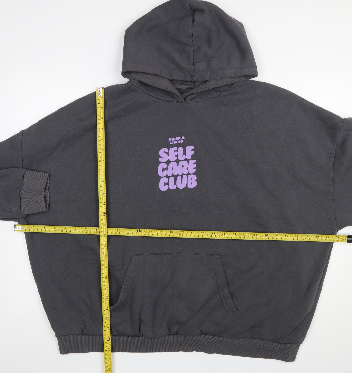 Dunnes Stores Women Charcoal XXL Pullover Hoodie Mindful Living Self Care Club