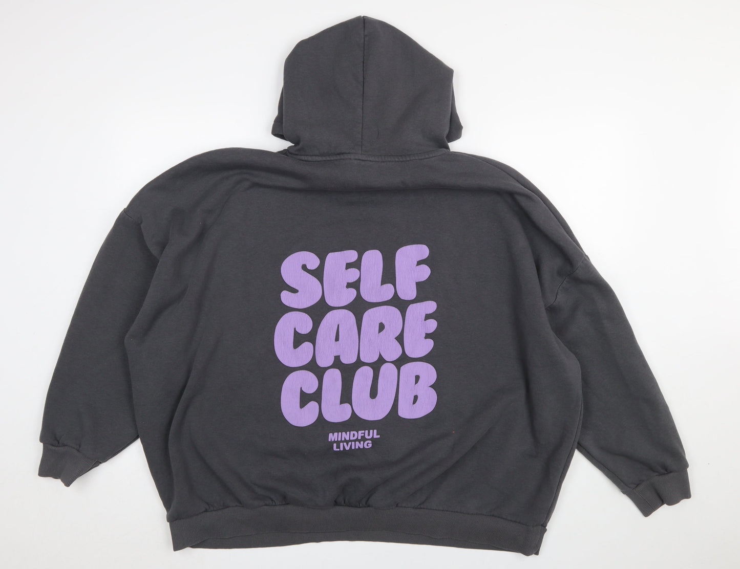 Dunnes Stores Women Charcoal XXL Pullover Hoodie Mindful Living Self Care Club