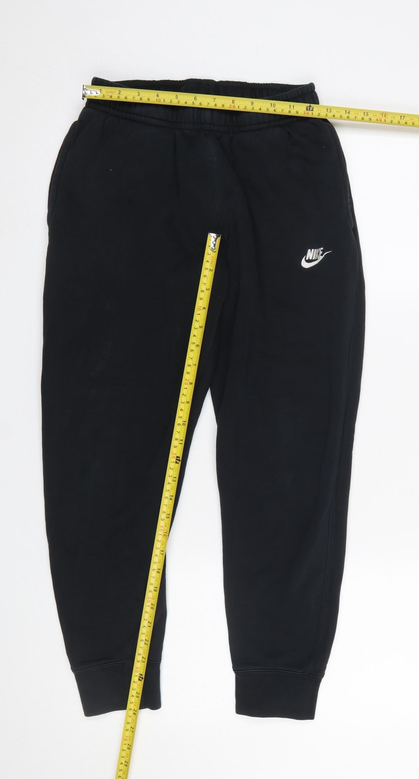 Nike Women's Black Jogger Trousers Size S Fleece Cotton Blend