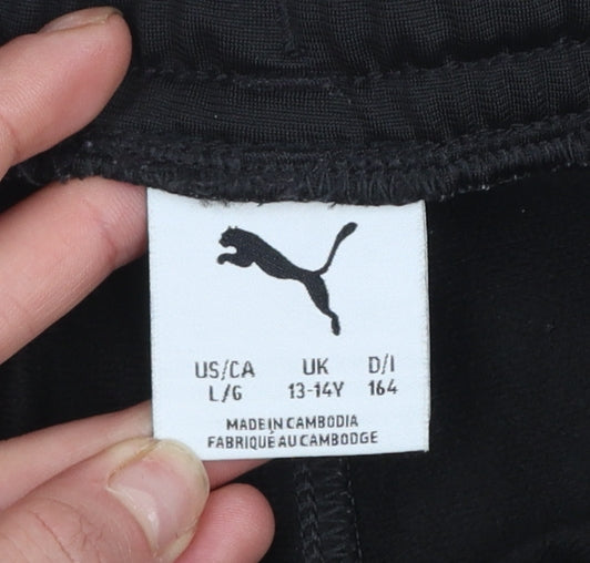 Puma Boys Black 13-14 Years Jogger Trousers 100% Polyester Sportswear