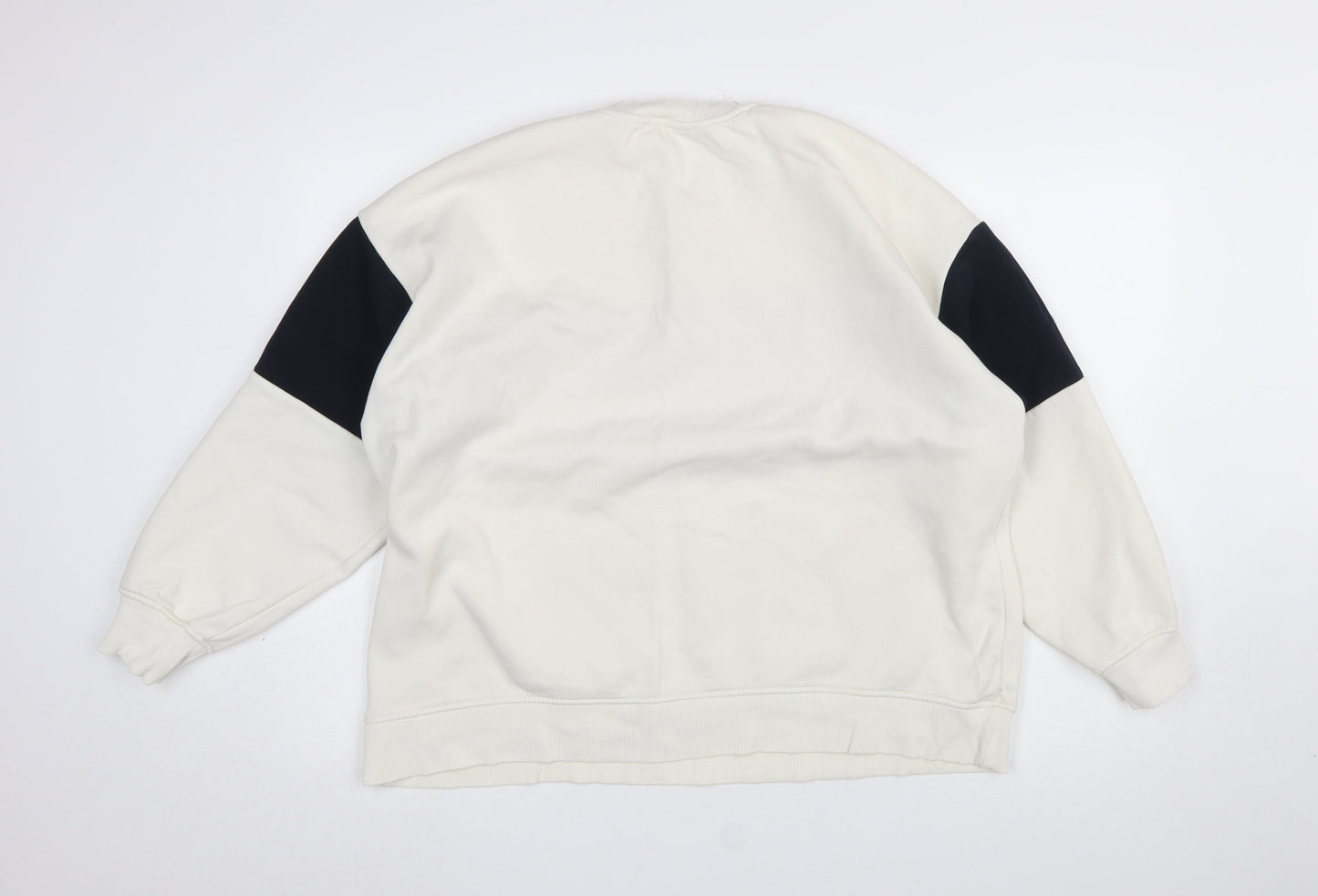 Zara Women Ivory and Black Colourblock Los Angeles 1996 Sweatshirt M