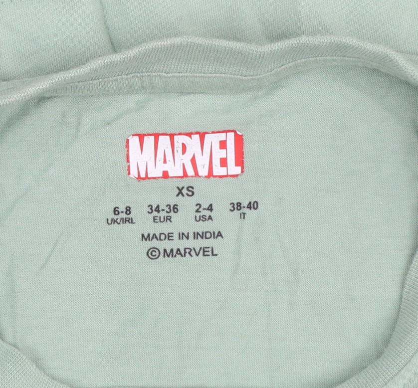 Marvel Girls Green Baby Groot Graphic T-Shirt XS 6-8 Primark