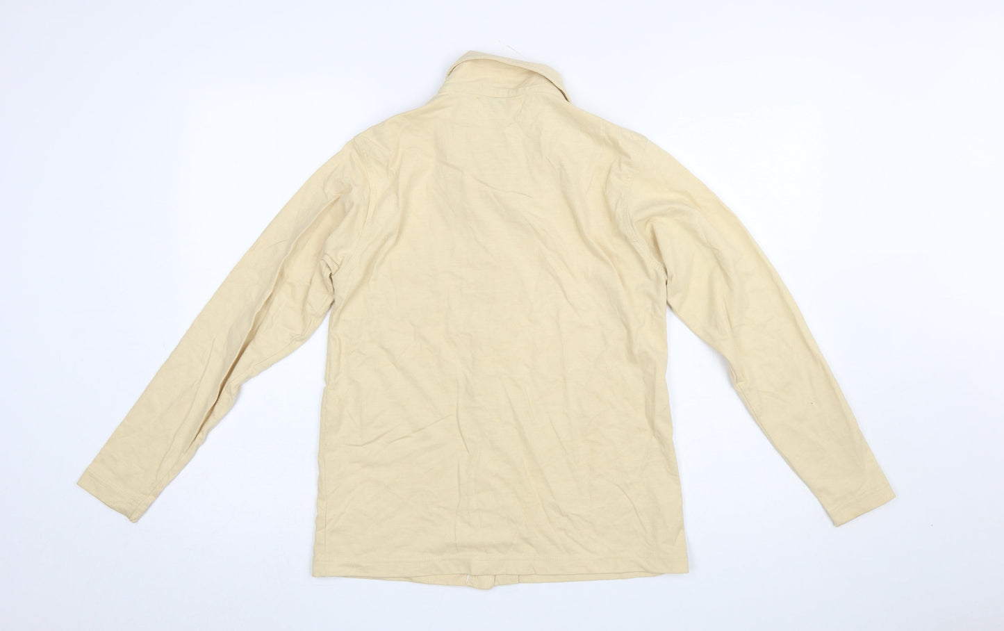 Paco Women's Beige Cotton Blend Long Sleeve Button-Up Shirt S