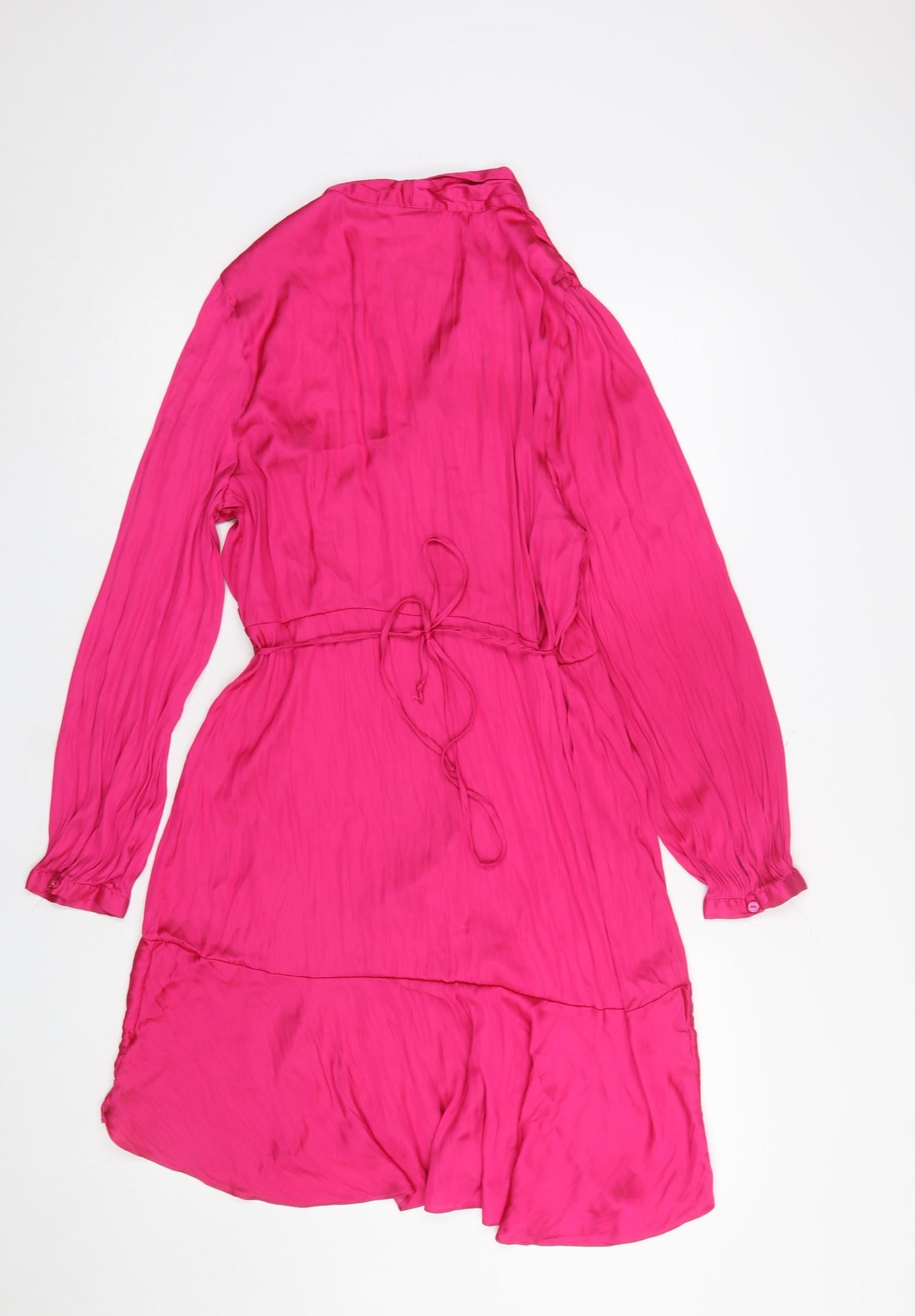 Next Women’s Pink Wrap Dress Size 16 Short Sleeve Party Cocktail