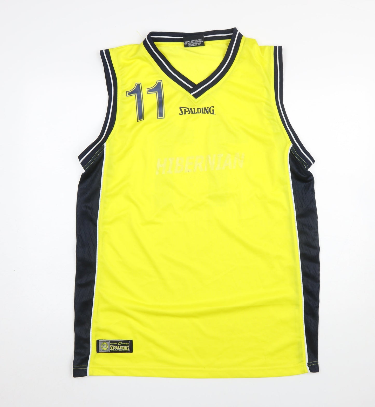 Spalding Men's Yellow Basketball Tank Top XL Athletic Jersey